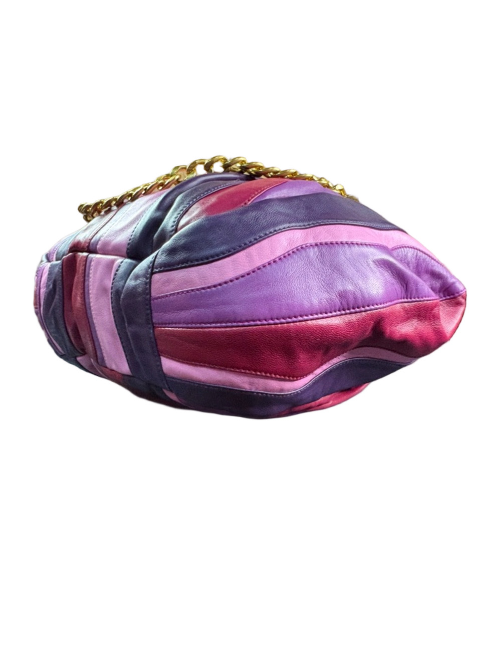 Prada Waves BN1680 Multicolor Nappa Leather Striped Satchel Bag - Picture 9 of 12